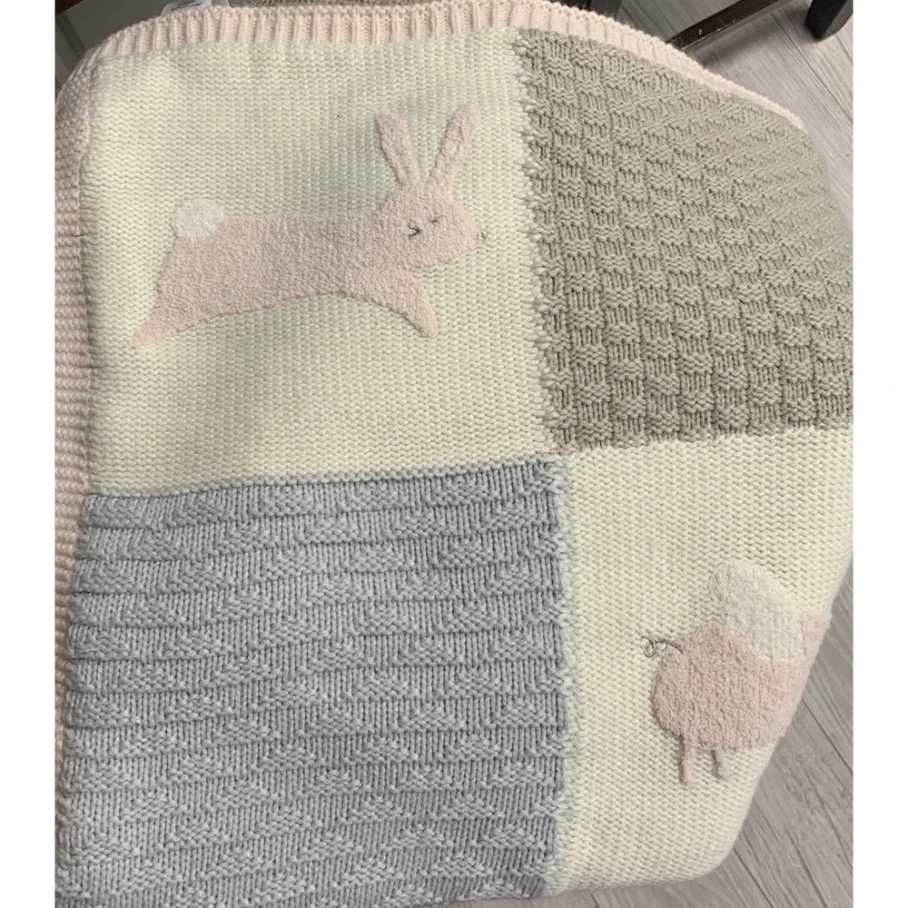 Pottery Barn Kids Heirloom Bunny Stroller Blanket  30